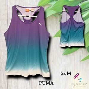 PUMA - Sz S - ombre Purple/ Blue Gradient gym work out Athleisure Tank Top